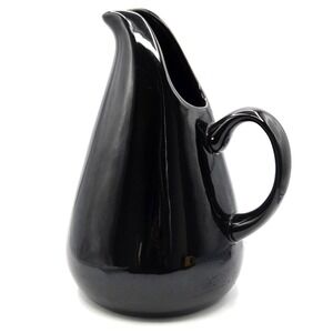 Russel Wright American Modern Oneida Black Pepper Pitcher With Handle Pottery